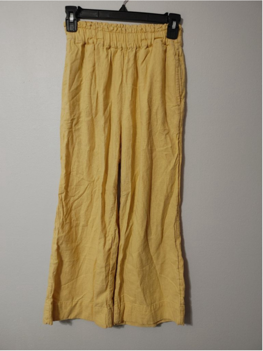 Women's Abercrombie & Fitch Linen/Viscose Sunny Yellow Wide Leg Capri Pants XS
